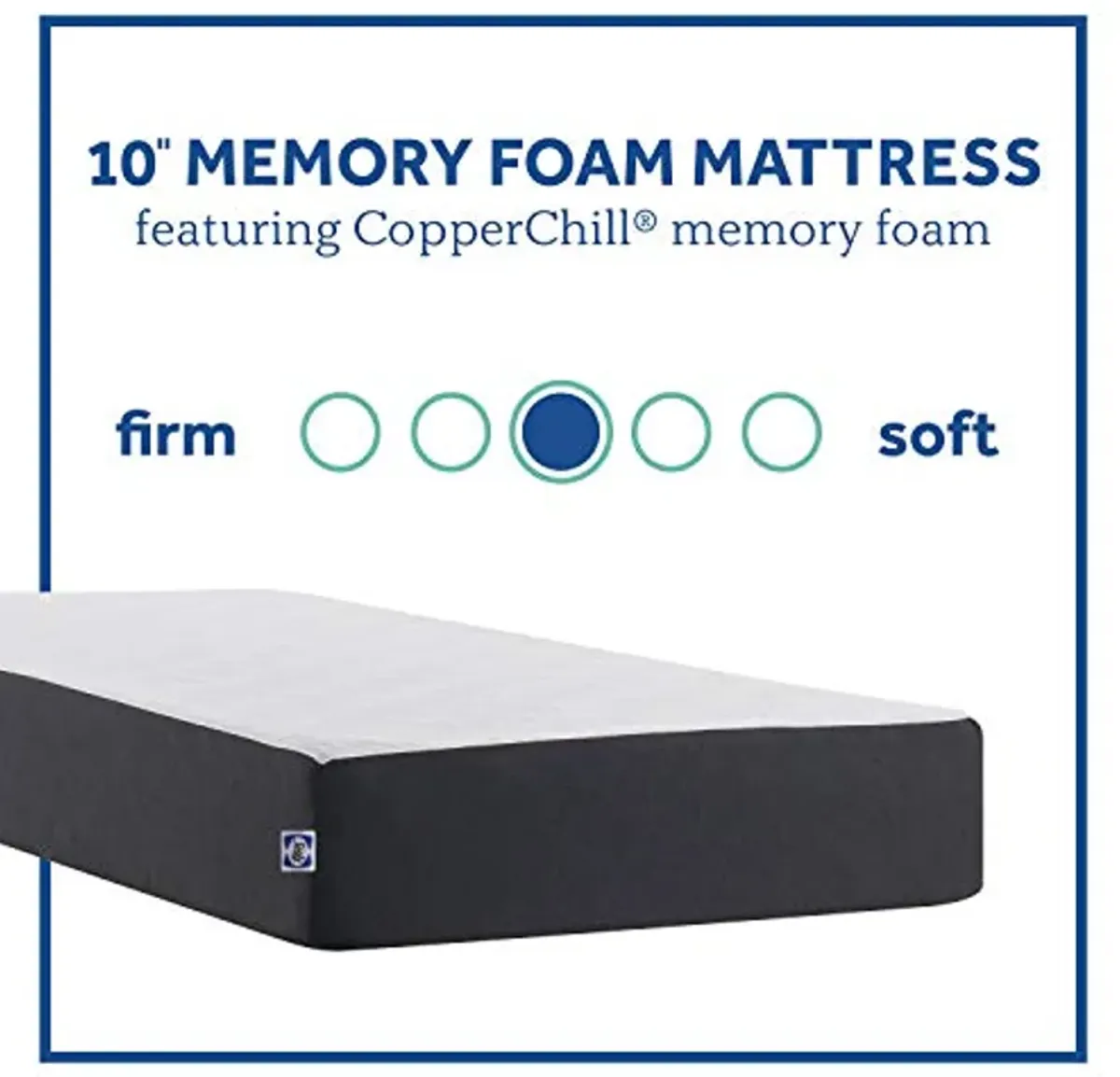 Sealy - Memory Foam Bed in a Box – 10 Inch, Medium Feel, King Size, CopperChill Technology, CertiPur-US Certified