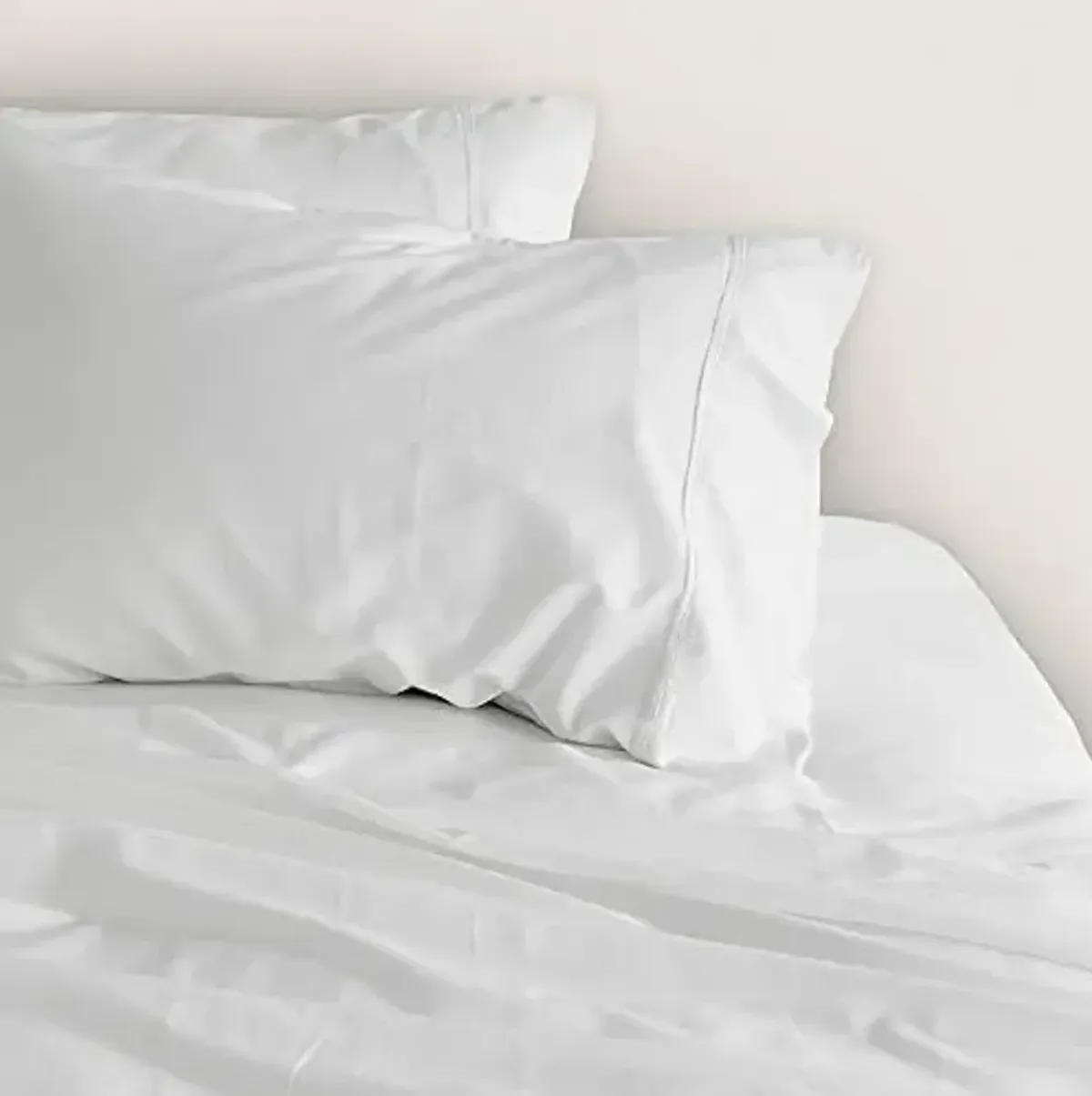 Sleep Well Bedding 4 PCs Bed Sheet Set 400 TC 100% Pure Cotton Super Soft Long Staple, Italian Finish Fitted Sheet fits Upto 15” deep Pocket Mattress Twin, White Solid