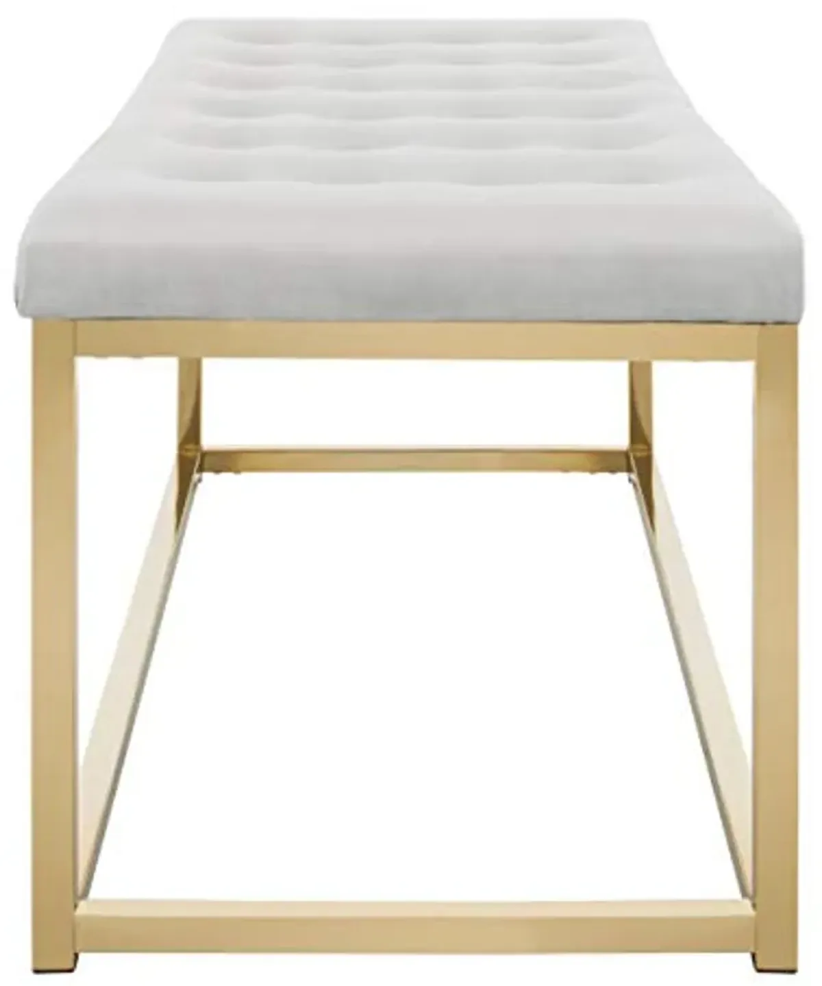 Safavieh Home Reynolds 48-inch Grey Velvet and Brass Bench