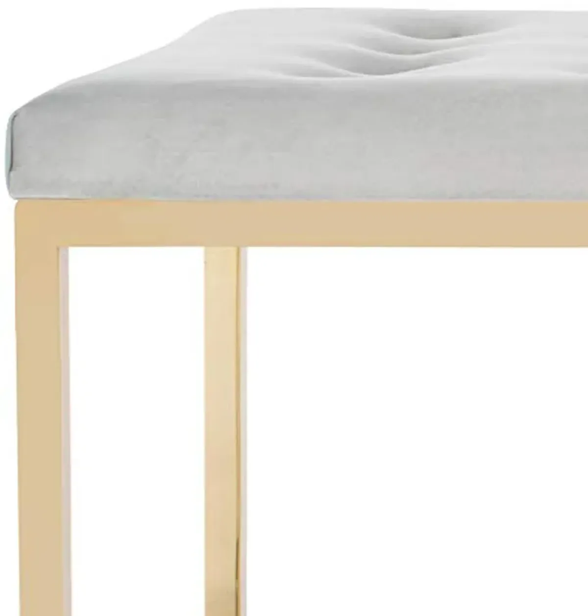 Safavieh Home Reynolds 48-inch Grey Velvet and Brass Bench