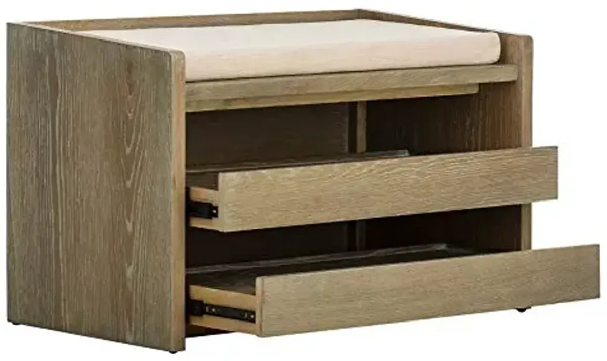 Safavieh Home Percy 31-inch Rustic Oak and Beige Storage Bench