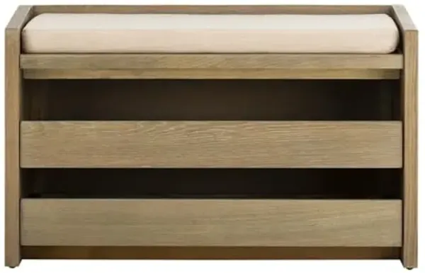 Safavieh Home Percy 31-inch Rustic Oak and Beige Storage Bench