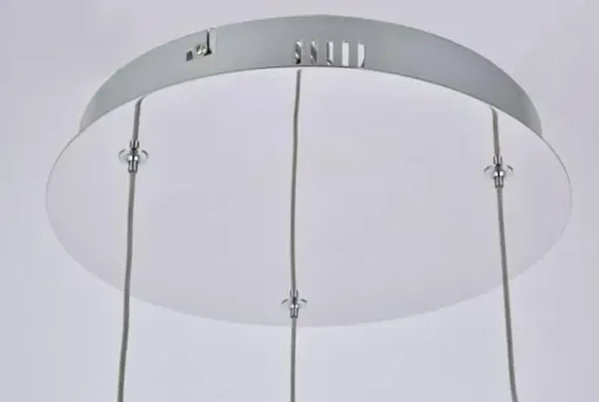 Elegant Lighting Luxurious Amherst Collection LED 3 - Light Chandelier 12in x 9in for Living Room, Bedroom & Hallway, Chrome Finish