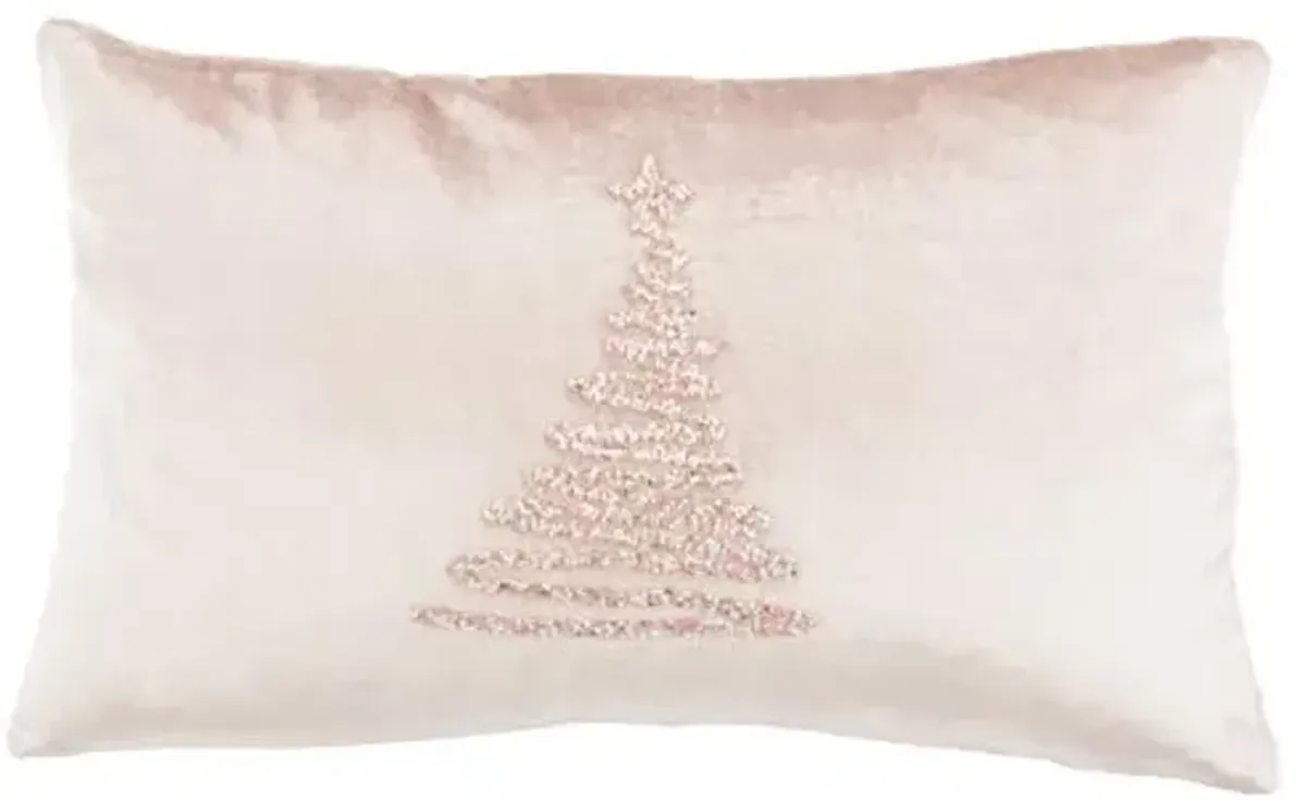SAFAVIEH Enchanted Evergreen Throw Pillow, 12"x22", Peach