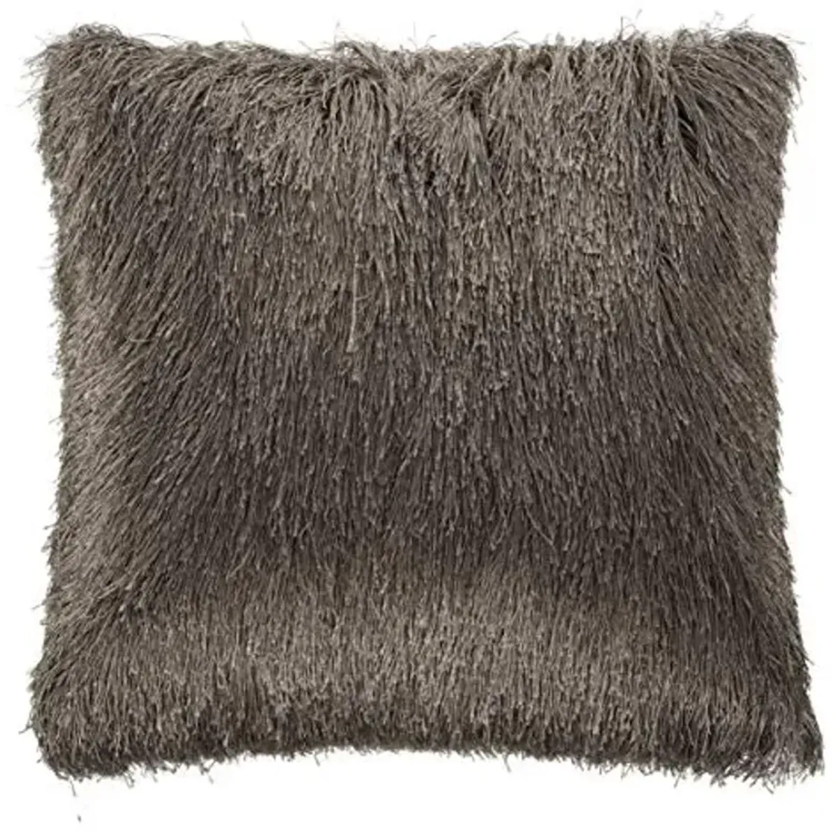 SAFAVIEH Soleil Indoor/Outdoor Shag Throw Pillow, 22"x22", Taupe