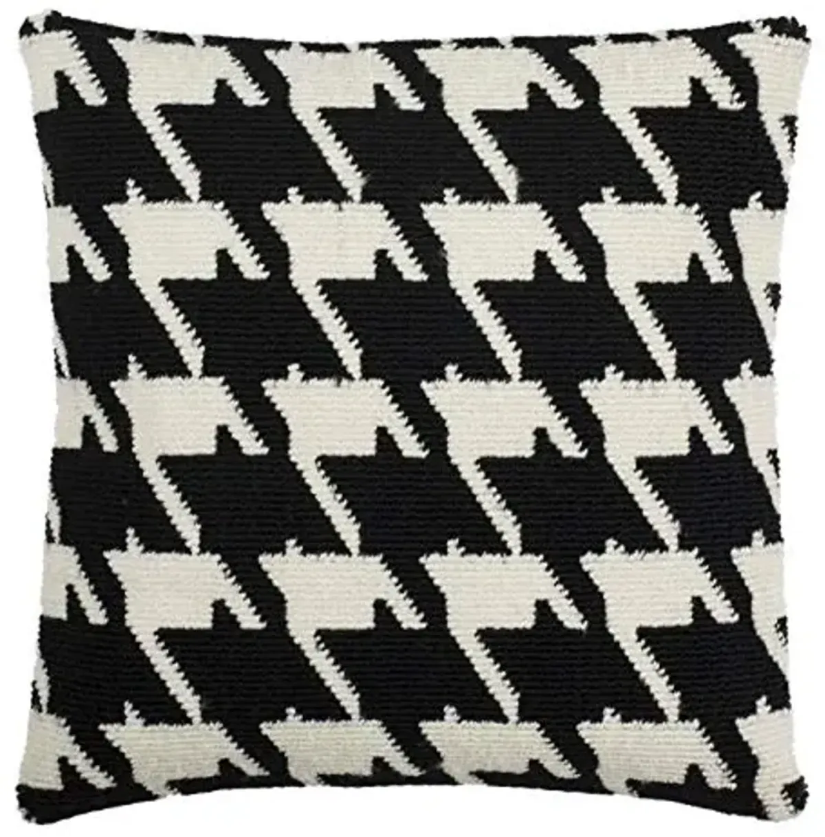 SAFAVIEH Hanne Houndstooth Throw Pillow, 22"x22", Black/White