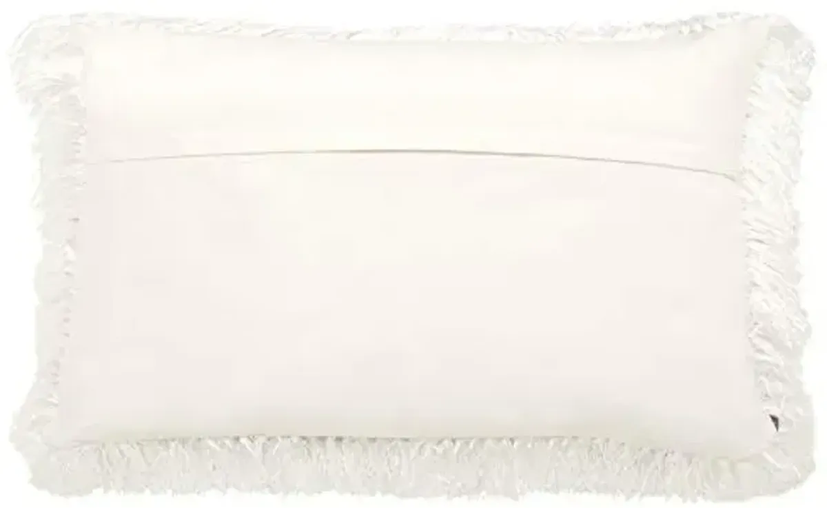 SAFAVIEH Soleil Indoor/Outdoor Shag Throw Pillow, 12"x22", White