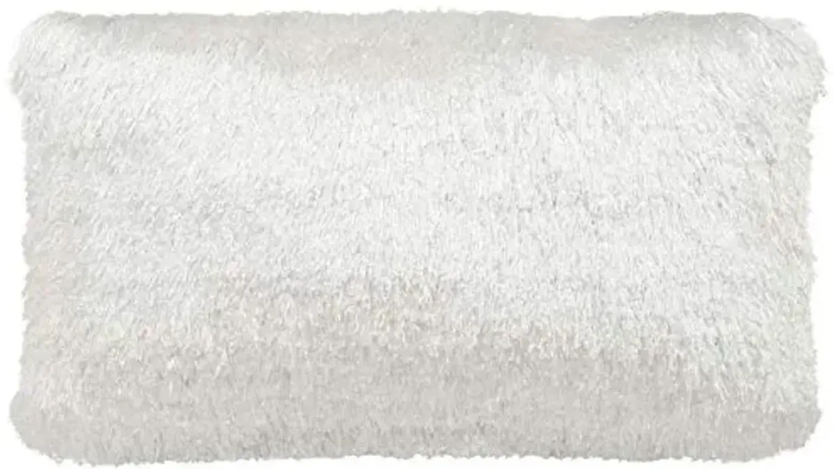SAFAVIEH Soleil Indoor/Outdoor Shag Throw Pillow, 12"x22", White