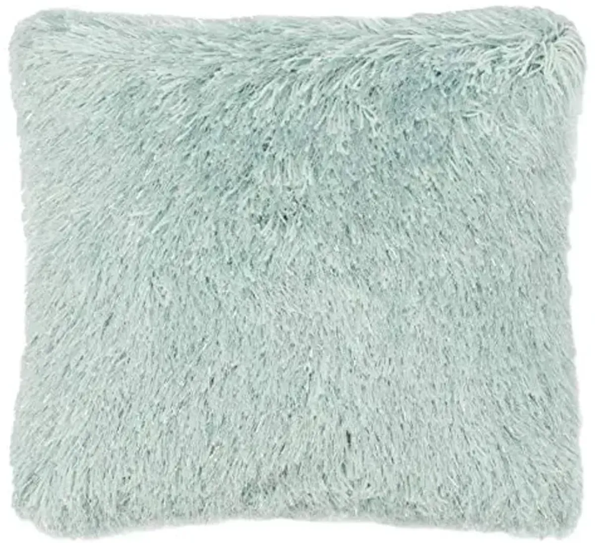 SAFAVIEH Shag Modish Metallic Throw Pillow, 22"x22", Light Blue
