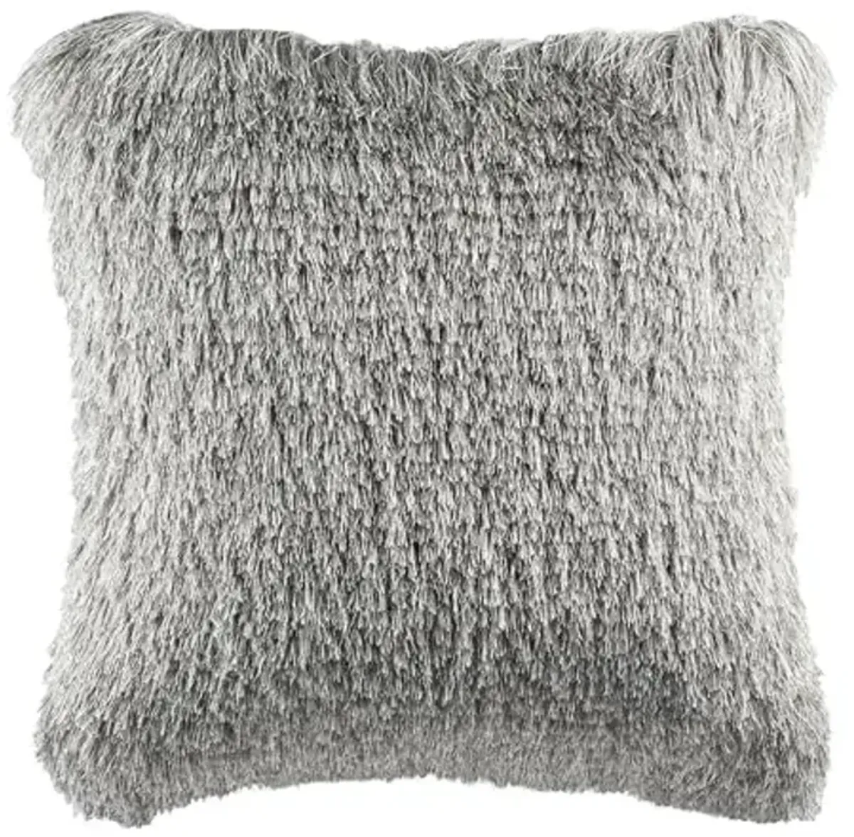 SAFAVIEH Chic Shag Throw Pillow, Silver