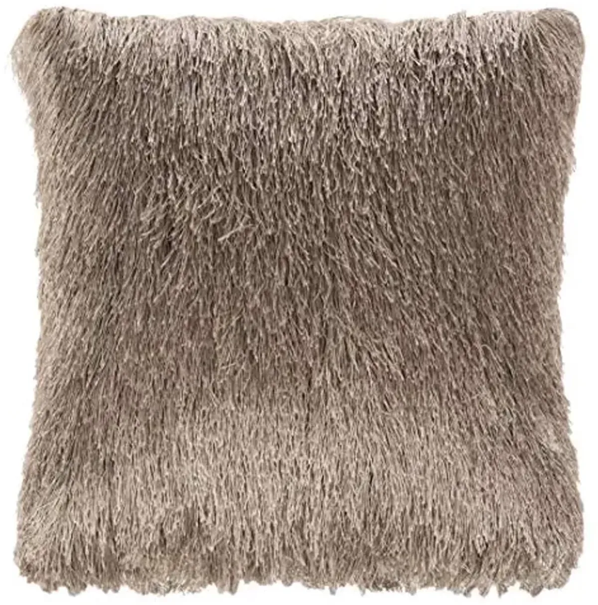 SAFAVIEH Soleil Indoor/Outdoor Shag Throw Pillow, 14"x24", Champagne
