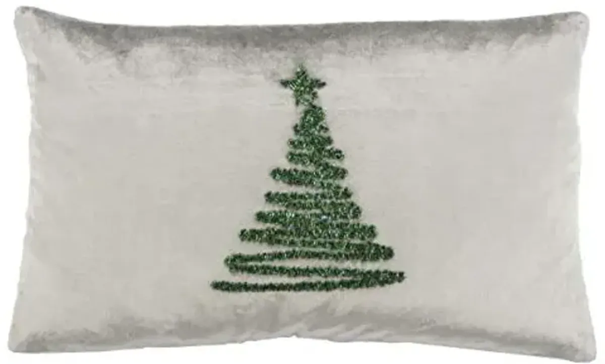 SAFAVIEH Enchanted Evergreen Throw Pillow, 22"x22", Grey/Green