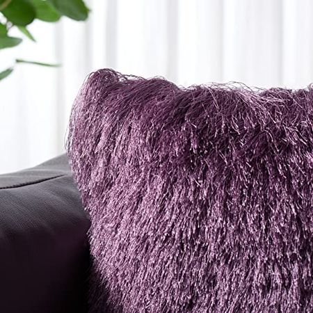 Safavieh Cali Shag Throw Pillow, 1'8" x 1'8", Purple