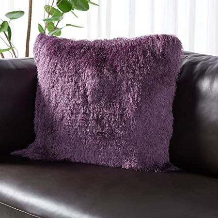 Safavieh Cali Shag Throw Pillow, 1'8" x 1'8", Purple