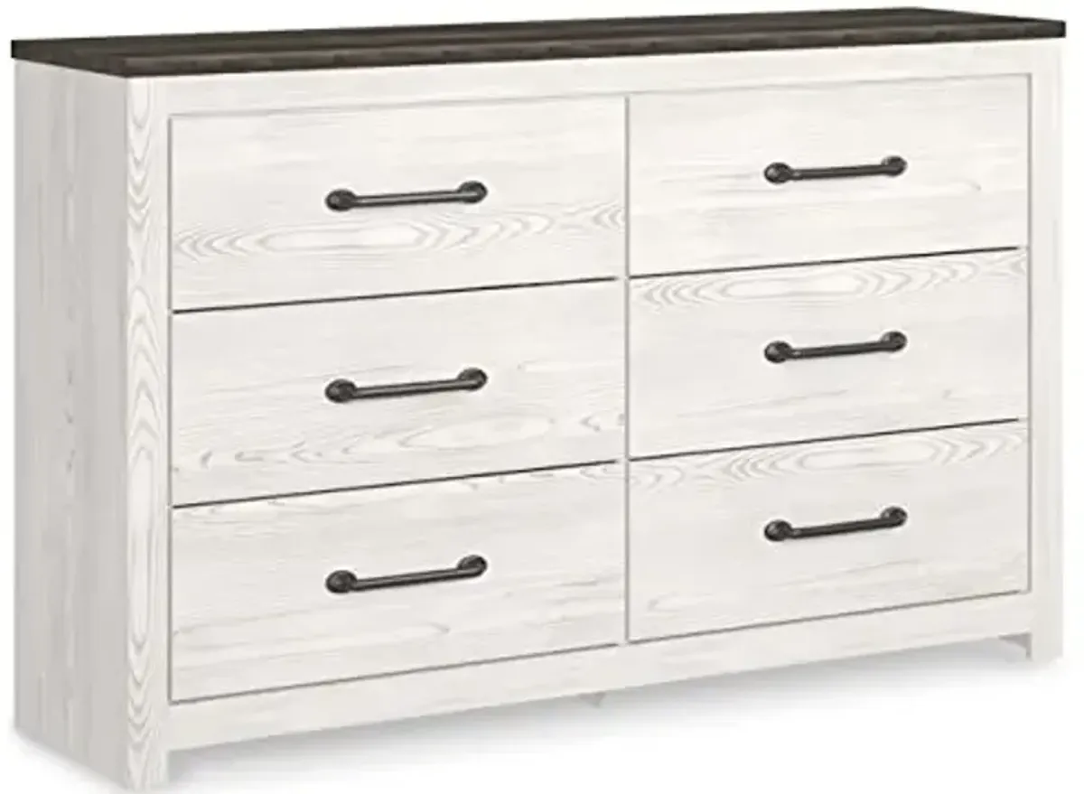 Signature Design by Ashley Gerridan Coastal 6 Drawer Dresser, Two Tone White