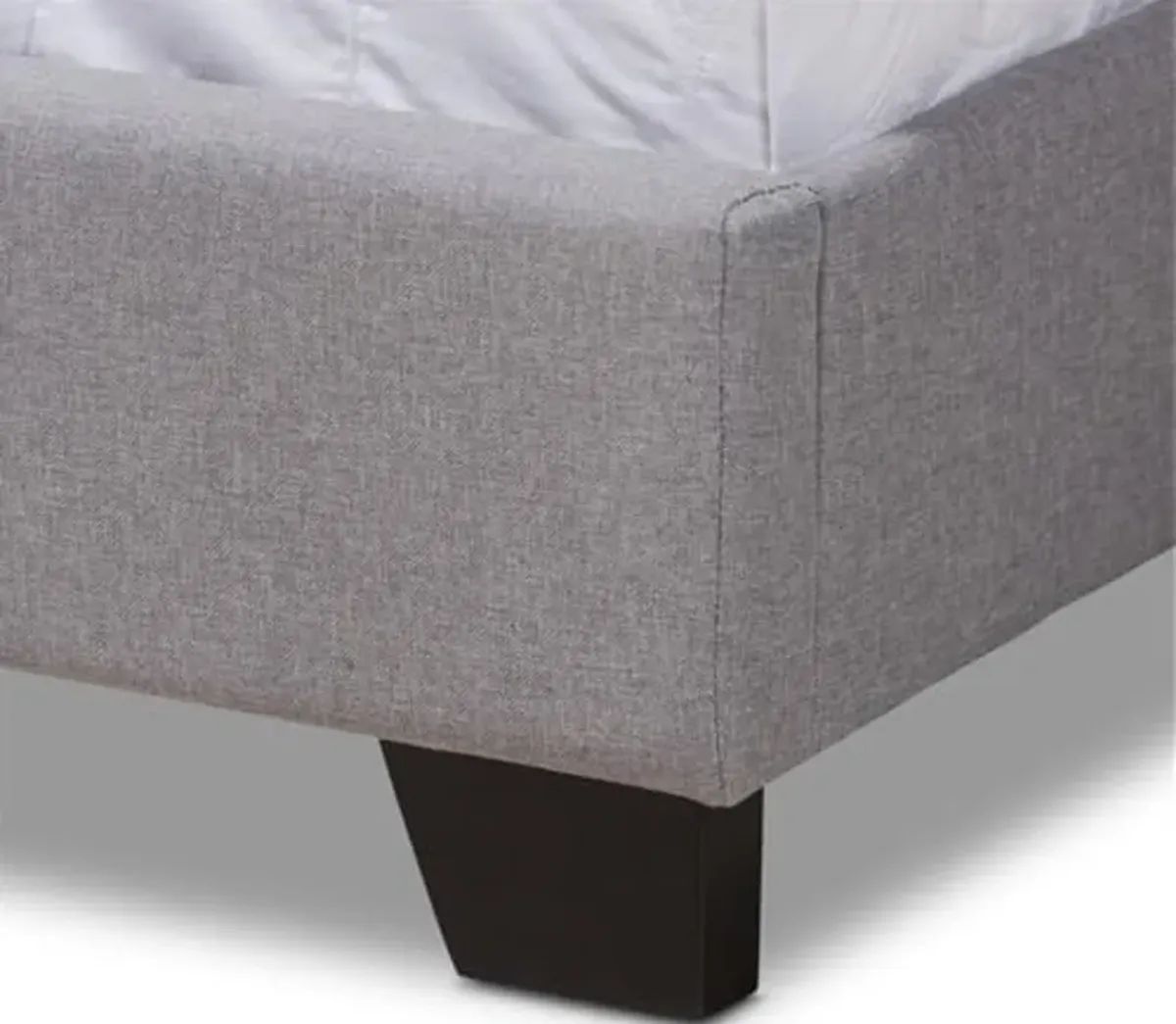 Baxton Studio Aden Modern and Contemporary Grey Fabric Upholstered Queen Size Bed