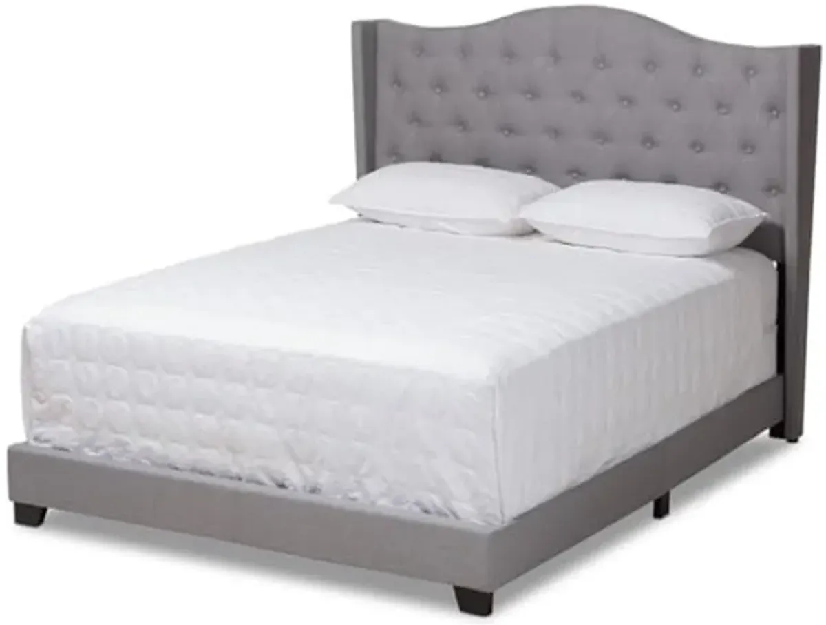 Baxton Studio Alesha Modern and Contemporary Fabric Upholstered Bed