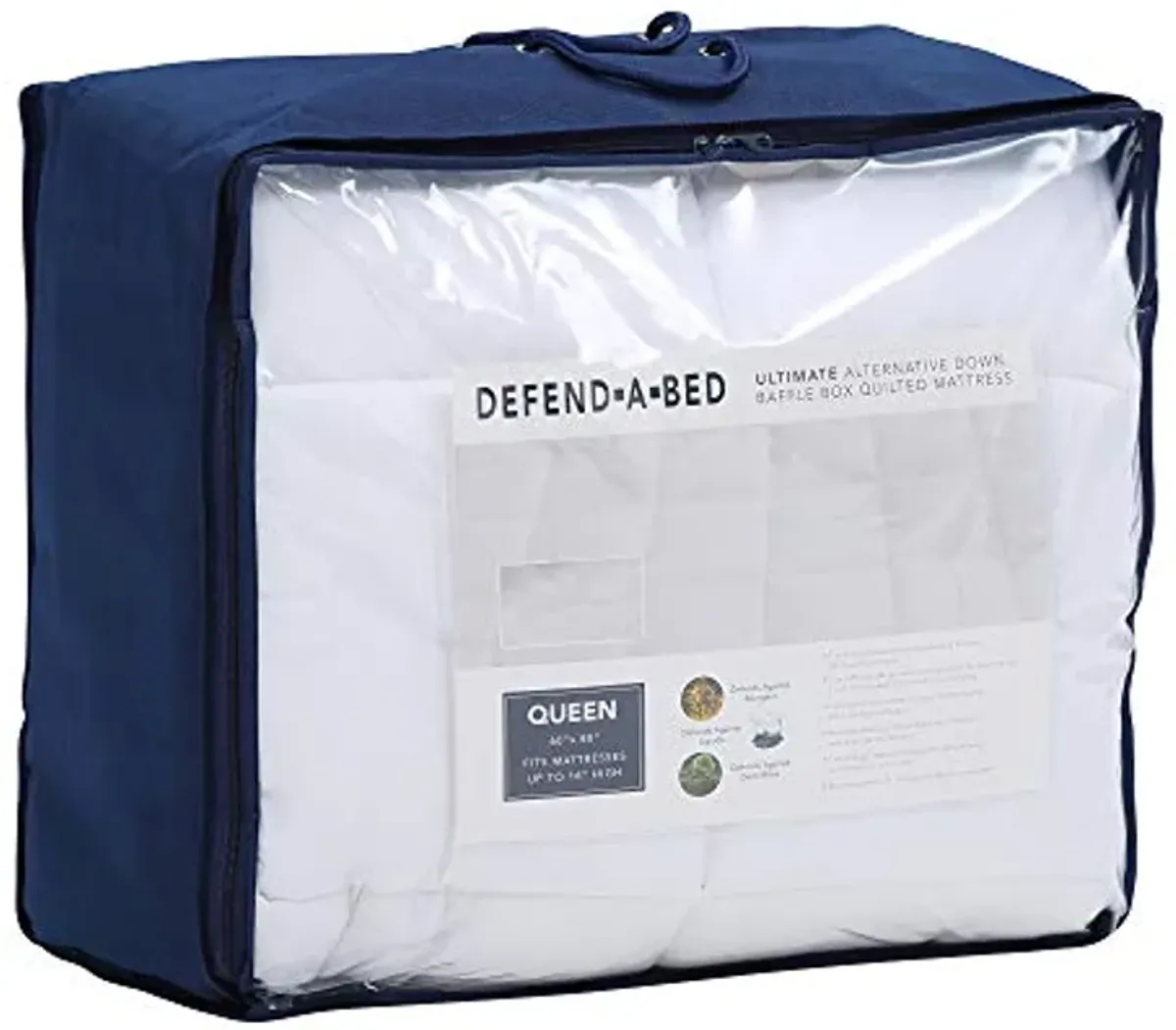 Classic Brands Defend-A-Bed Ultimate Alternative Down Baffle Box Quilted Mattress Protector, Twin XL