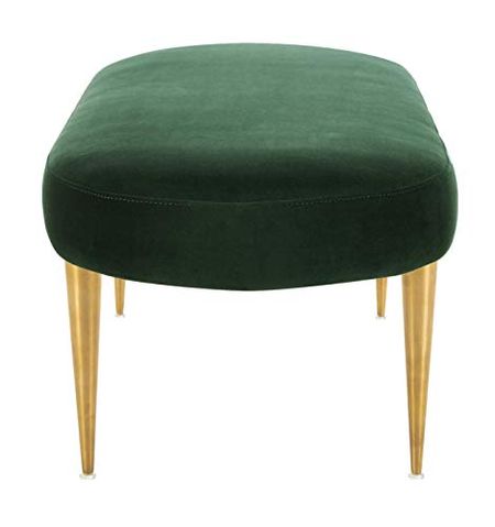 Safavieh Couture Home Corinne 48-inch Glam Emerald Green Velvet Oval Bench