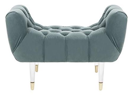 Safavieh Couture Home Eugenie 22-inch Glam Seafoam Velvet Tufted Acrylic Bench