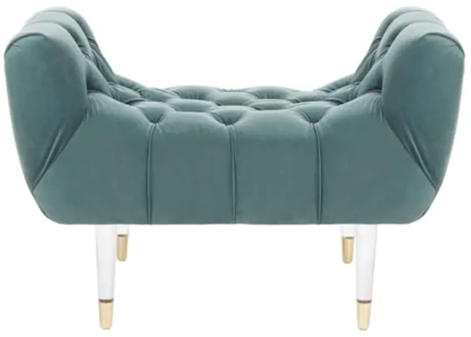 Safavieh Couture Home Eugenie 22-inch Glam Seafoam Velvet Tufted Acrylic Bench