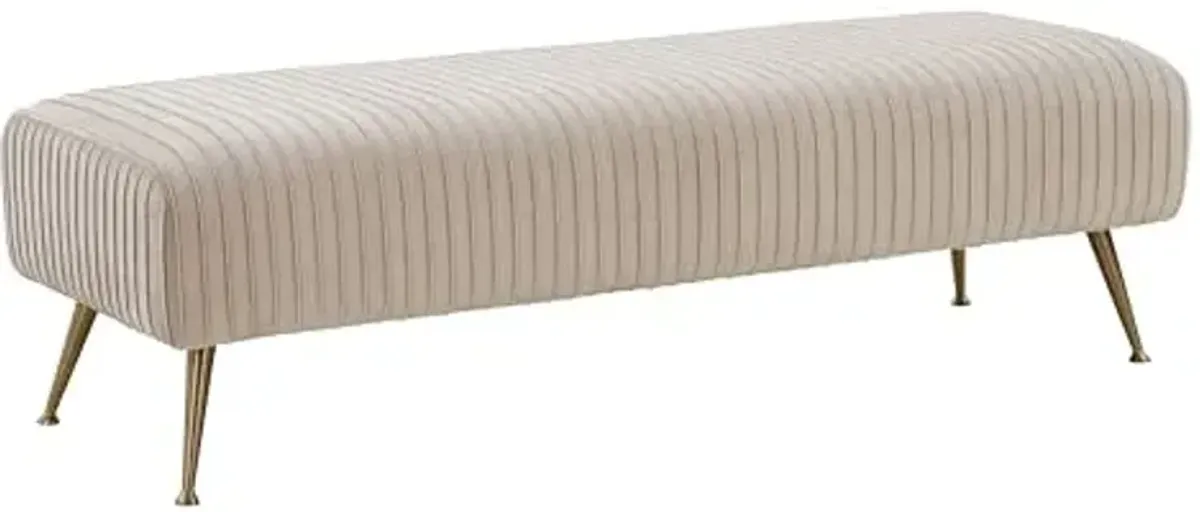 Safavieh Home Collection Salome Giotto Shale and Antique Brass Velvet Bench