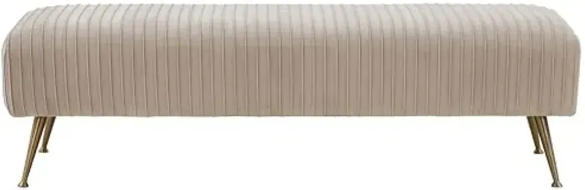 Safavieh Home Collection Salome Giotto Shale and Antique Brass Velvet Bench