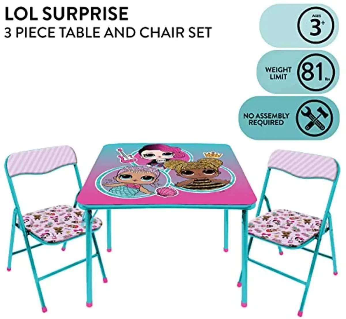 Idea Nuova LOL Surprise 3 Piece Table and Chair Set