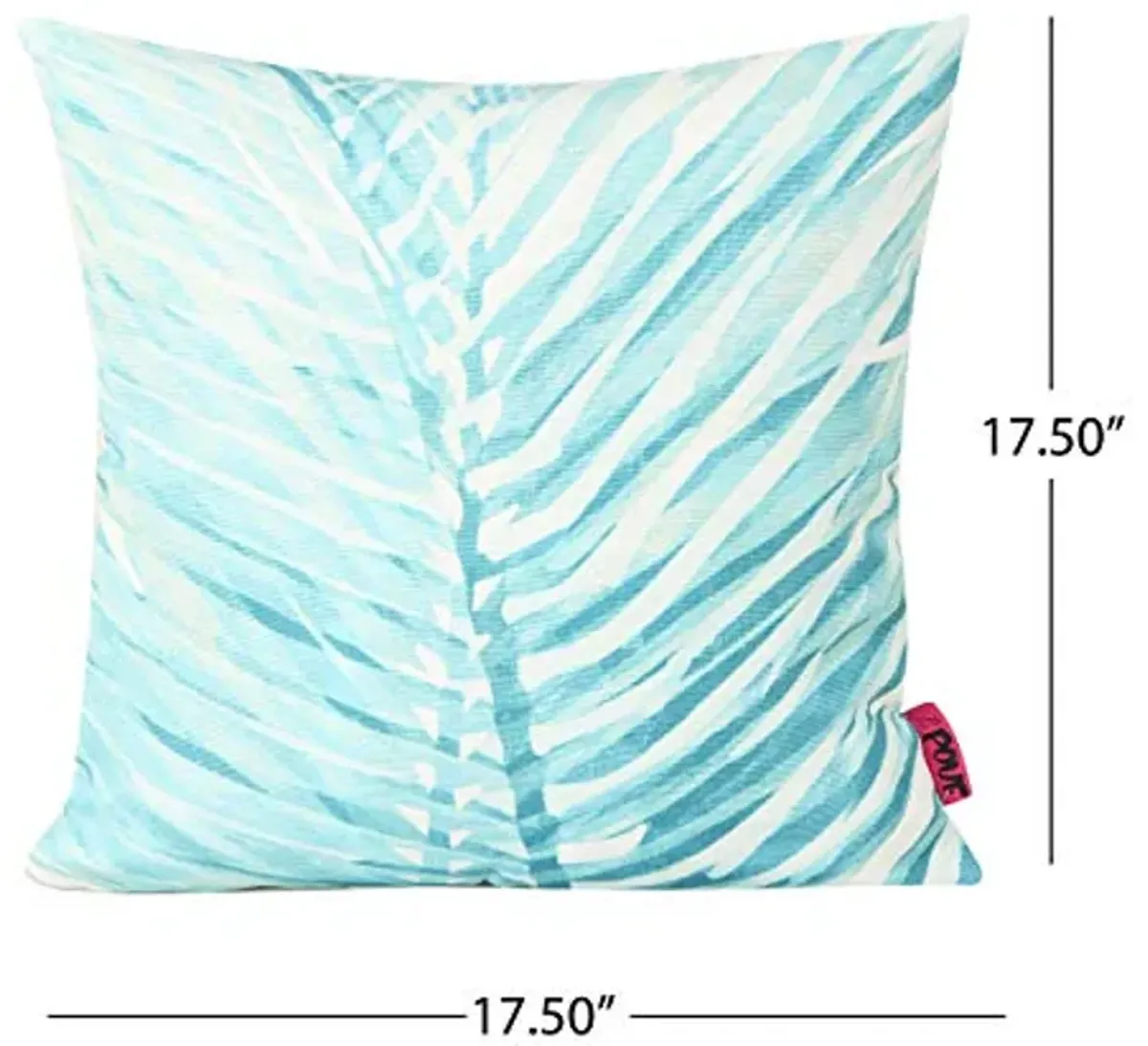 Christopher Knight Home Sally Outdoor Cushion, 17.75" Square, Palm Fronds, White, Teal, Blue