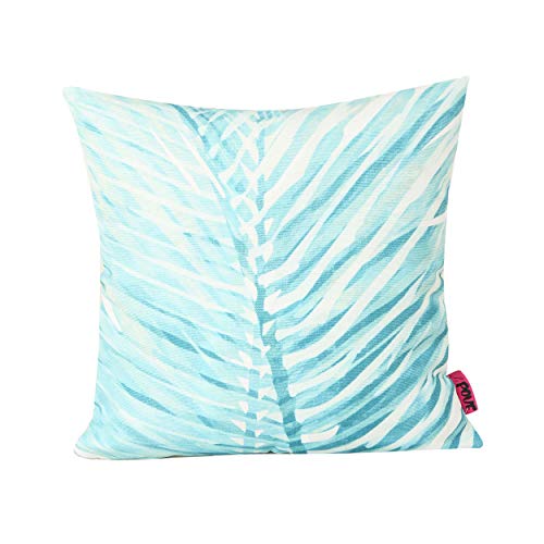 Christopher Knight Home Sally Outdoor Cushion, 17.75" Square, Palm Fronds, White, Teal, Blue