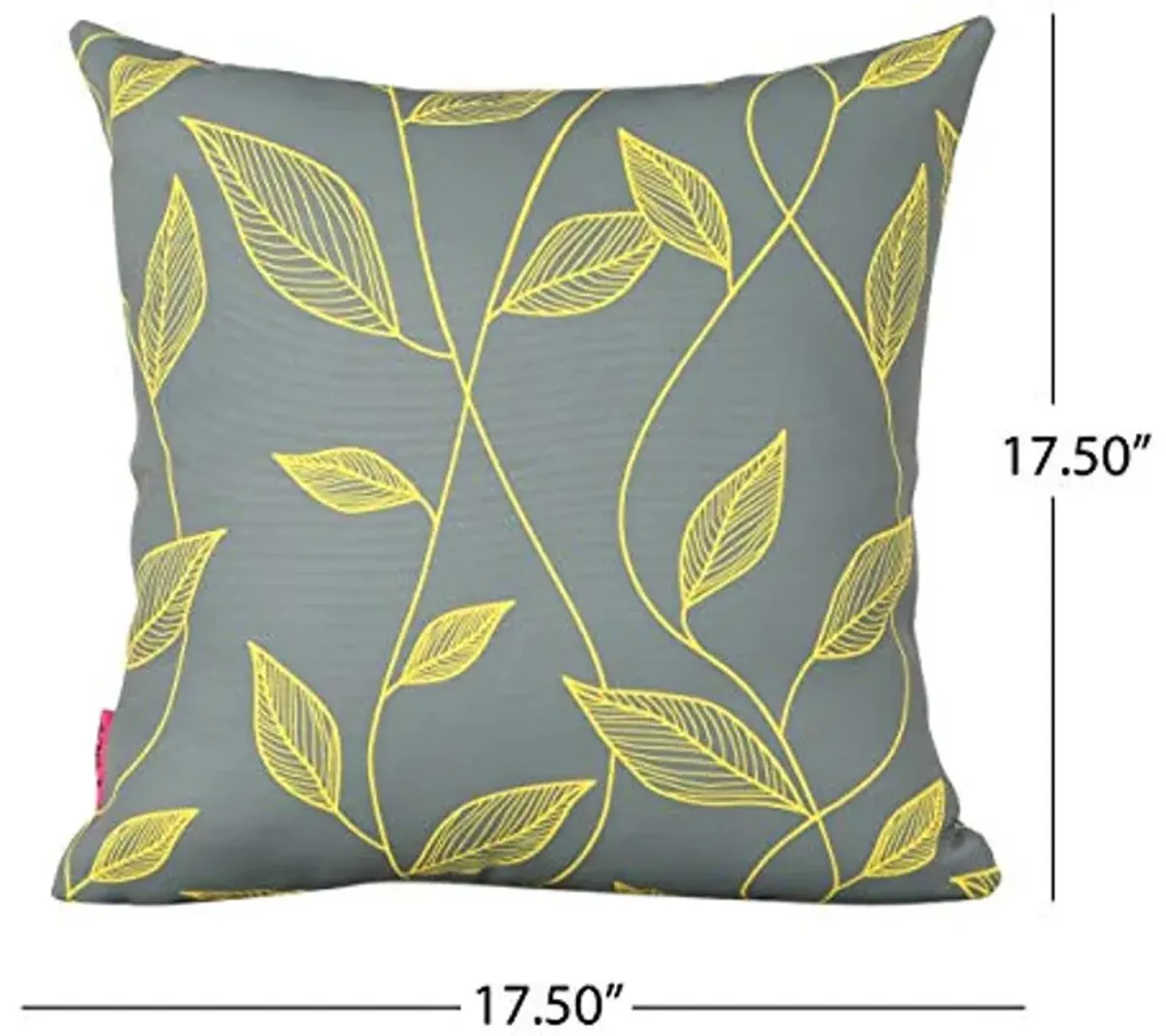 Christopher Knight Home Georgia Outdoor Cushion, 17.75" Square, Cute Leaves, Yellow, Gray, Green