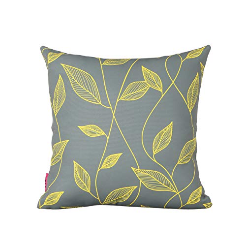 Christopher Knight Home Georgia Outdoor Cushion, 17.75" Square, Cute Leaves, Yellow, Gray, Green