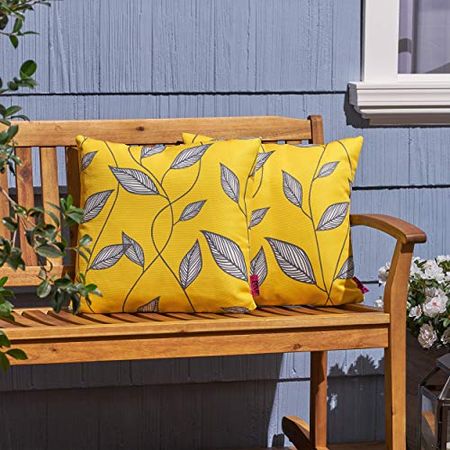 Christopher Knight Home Kama Outdoor Cushions (Set of 2), Yellow