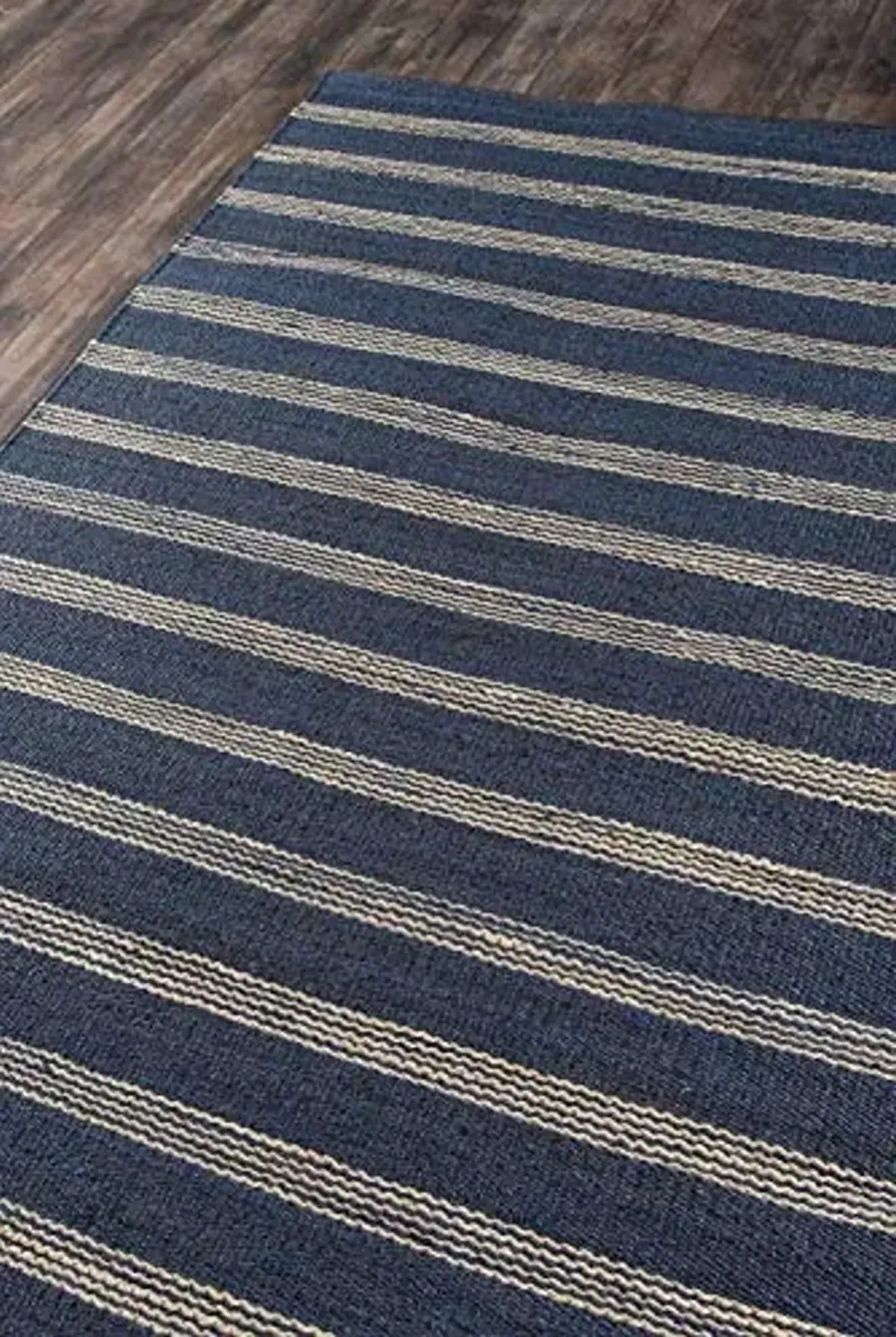 Novogratz by Momeni MONTAMTK-1NVY5070 Montauk 100% Jute Hand Woven Indoor Area Rug 5'0" x 7'0" Navy Blue
