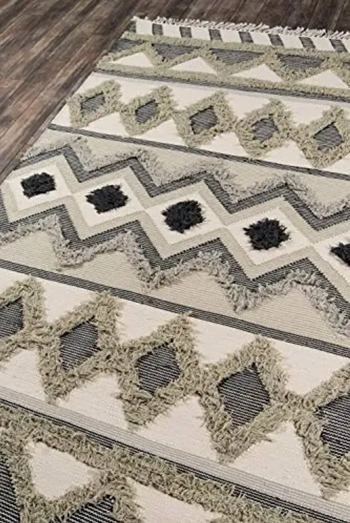 Novogratz by Momeni Indio Avalon Hand Woven Wool Area Rug, Sage, 2' X 3'