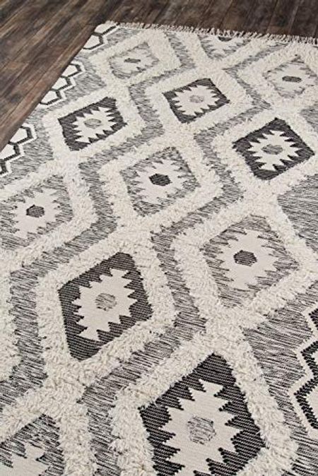 Novogratz by Momeni Rugs Indio 100% Wool Hand Made Contemporary Area Rug, 2' X 3', Black (INDIOIND-5BLK2030)