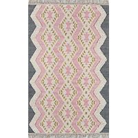 Novogratz by Momeni Indio 100% Wool Hand Made Contemporary Area Rug, 7'6" X 9'6", Pink