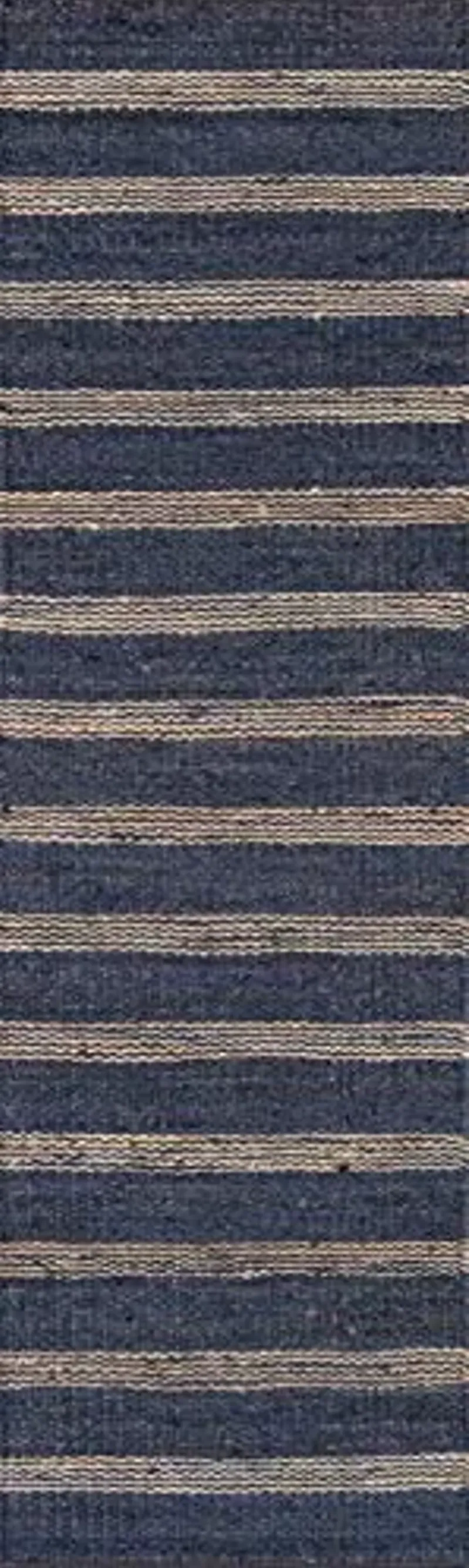 Novogratz by Momeni Montauk 100% Jute Hand Woven Indoor Area Rug, 2'3" X 10', Navy