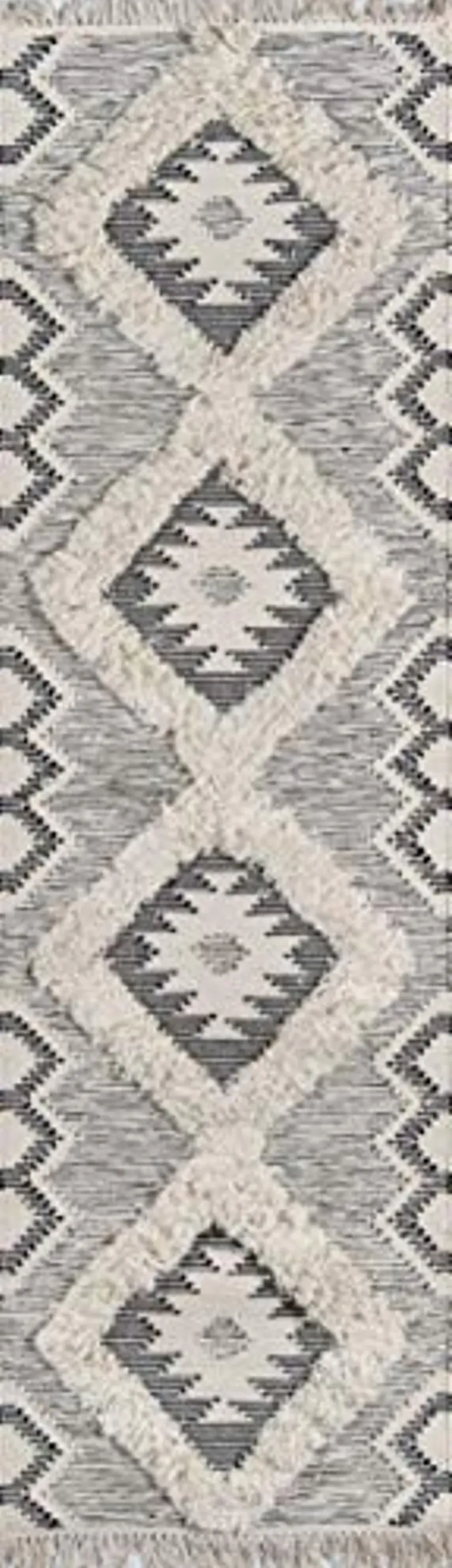 Novogratz by Momeni Rugs Indio 100% Wool Hand Made Contemporary Area Rug, 2'3" X 7'10" Runner, Black (INDIOIND-5BLK237A)