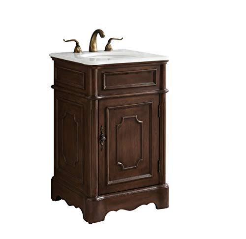 Elegant Decor Retro 21" Wood Single Bathroom Vanity in Brown Teak