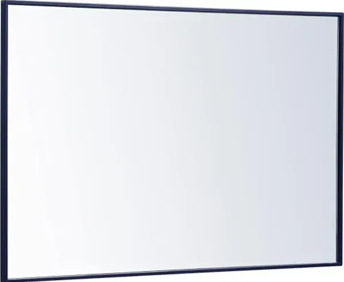 Elegant Decor Monet 42" x 28" Rectangle Metal Frame Mirror in Black