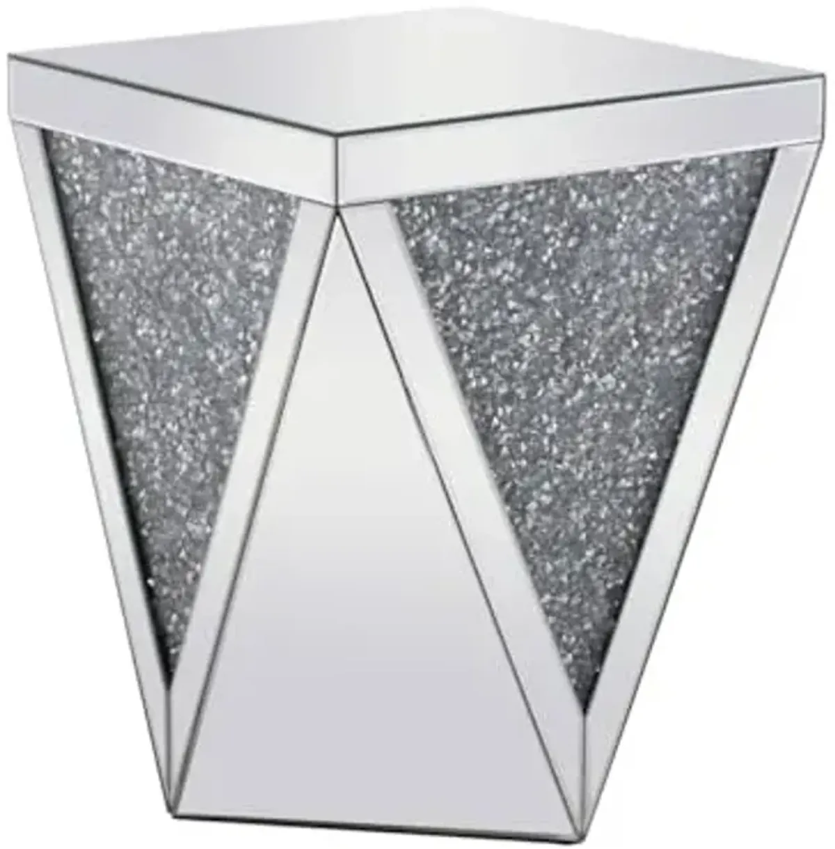 Elegant Decor MF92008 Modern Crystal End Table, Clear Mirror