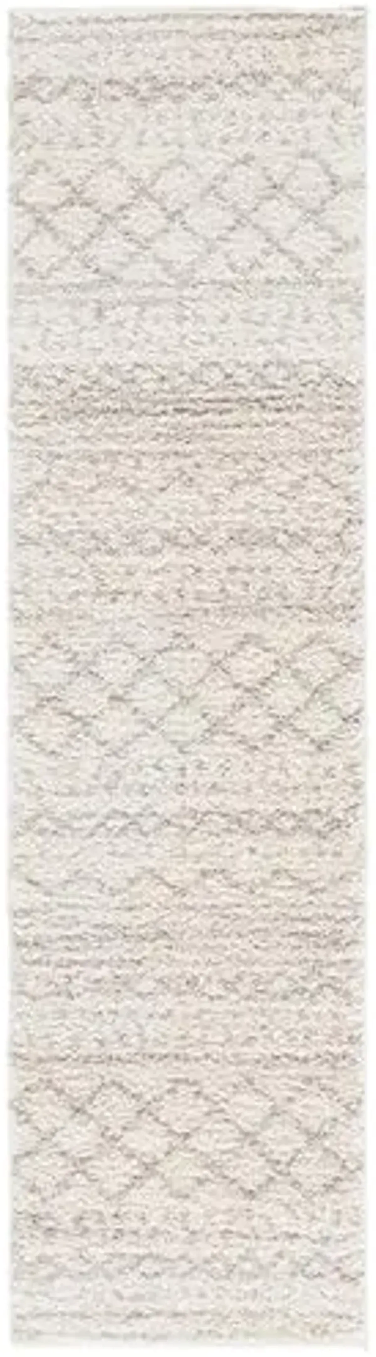 SAFAVIEH Arizona Shag Collection Runner Rug - 2'3" x 6', Ivory & Beige, Moroccan Boho Design, Non-Shedding & Easy to Clean, Ideal for Ideal for Living Room, Hallway, Foyer, Bedroom (ASG741A)