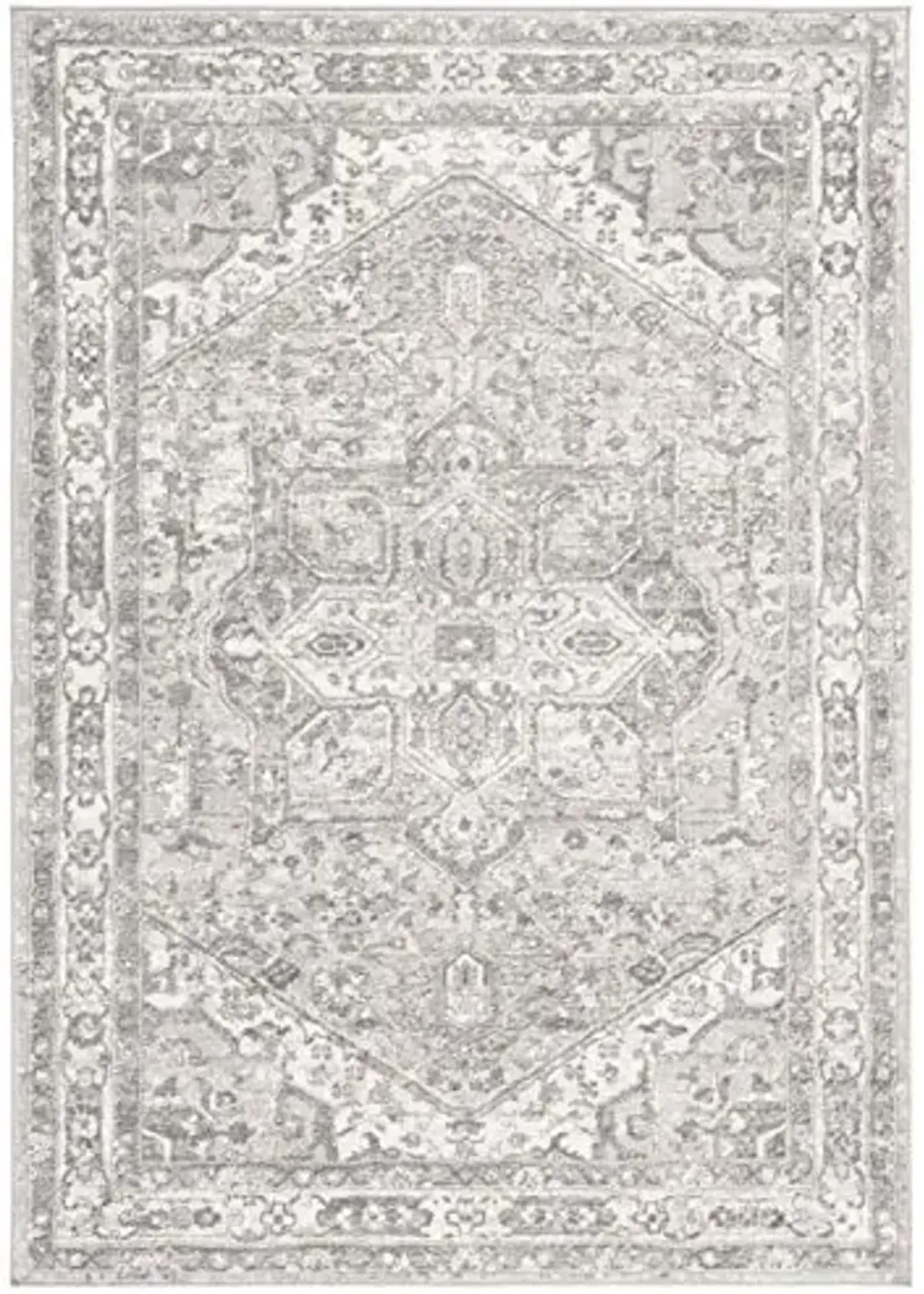 SAFAVIEH Brentwood Collection 5'3" x 7'6" Cream/Grey BNT852B Medallion Distressed Non-Shedding Living Room Bedroom Dining Home Office Area Rug