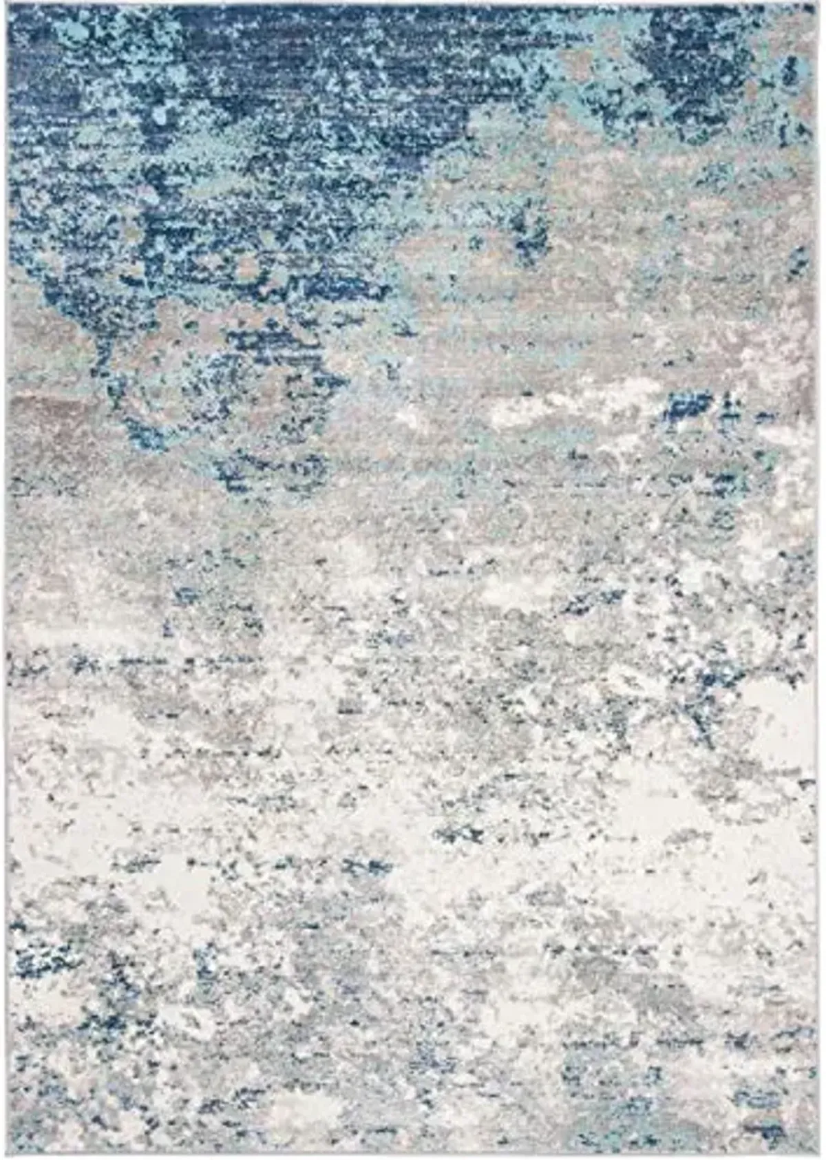 SAFAVIEH Brentwood Collection Area Rug - 5'3" x 7'6", Light Grey & Blue, Modern Abstract Design, Non-Shedding & Easy Care, Ideal for High Traffic Areas in Living Room, Bedroom (BNT822F)