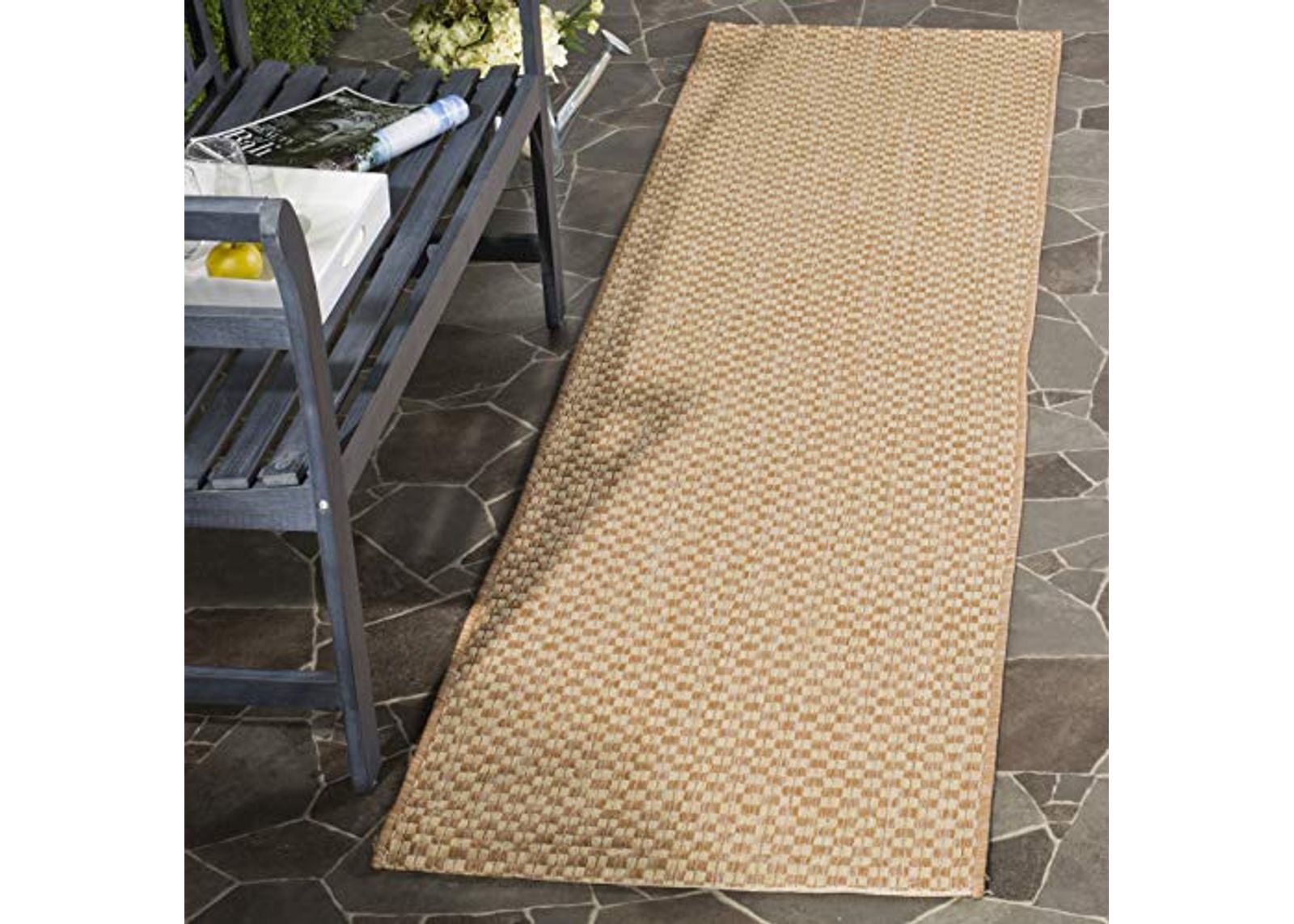 SAFAVIEH Courtyard Collection 2'3" x 6'7" Natural / Cream CY8653 Indoor/ Outside Waterproof Easy cleansingPatio Backyard Mudroom Runner Mat