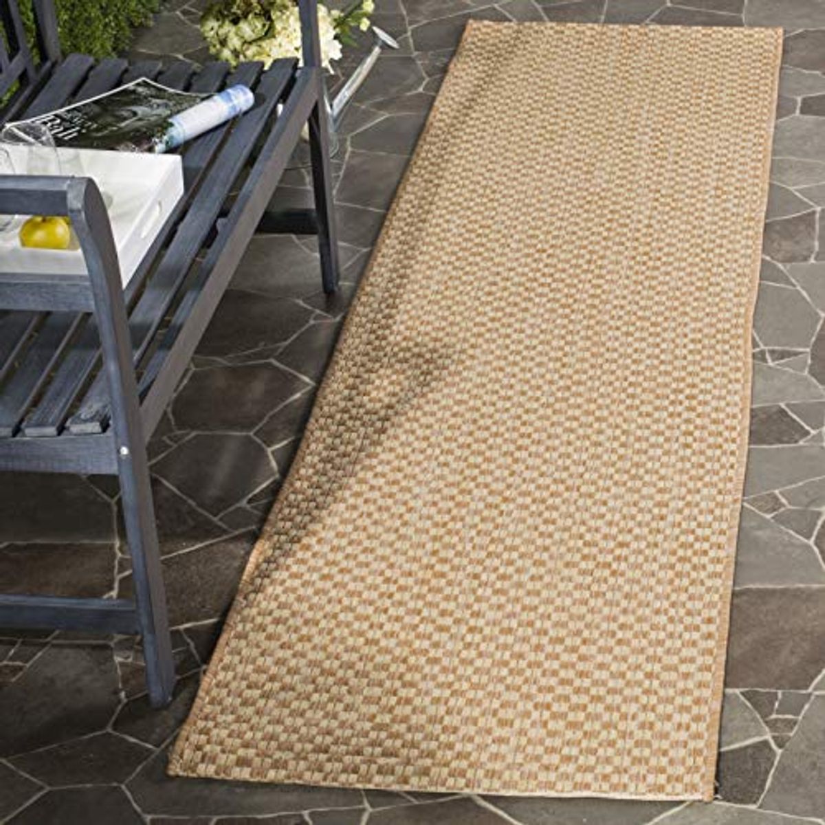 SAFAVIEH Courtyard Collection 2'3" x 6'7" Natural / Cream CY8653 Indoor/ Outside Waterproof Easy cleansingPatio Backyard Mudroom Runner Mat