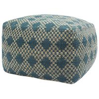 Christopher Knight Home Adagio Outdoor Boho Handcrafted Large Rectangular Pouf, Beige, Teal
