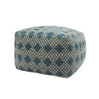 Christopher Knight Home Betty Large Square Casual Pouf, Boho, Beige and Teal Yarn, 24.00 x 25.00 x 15.50