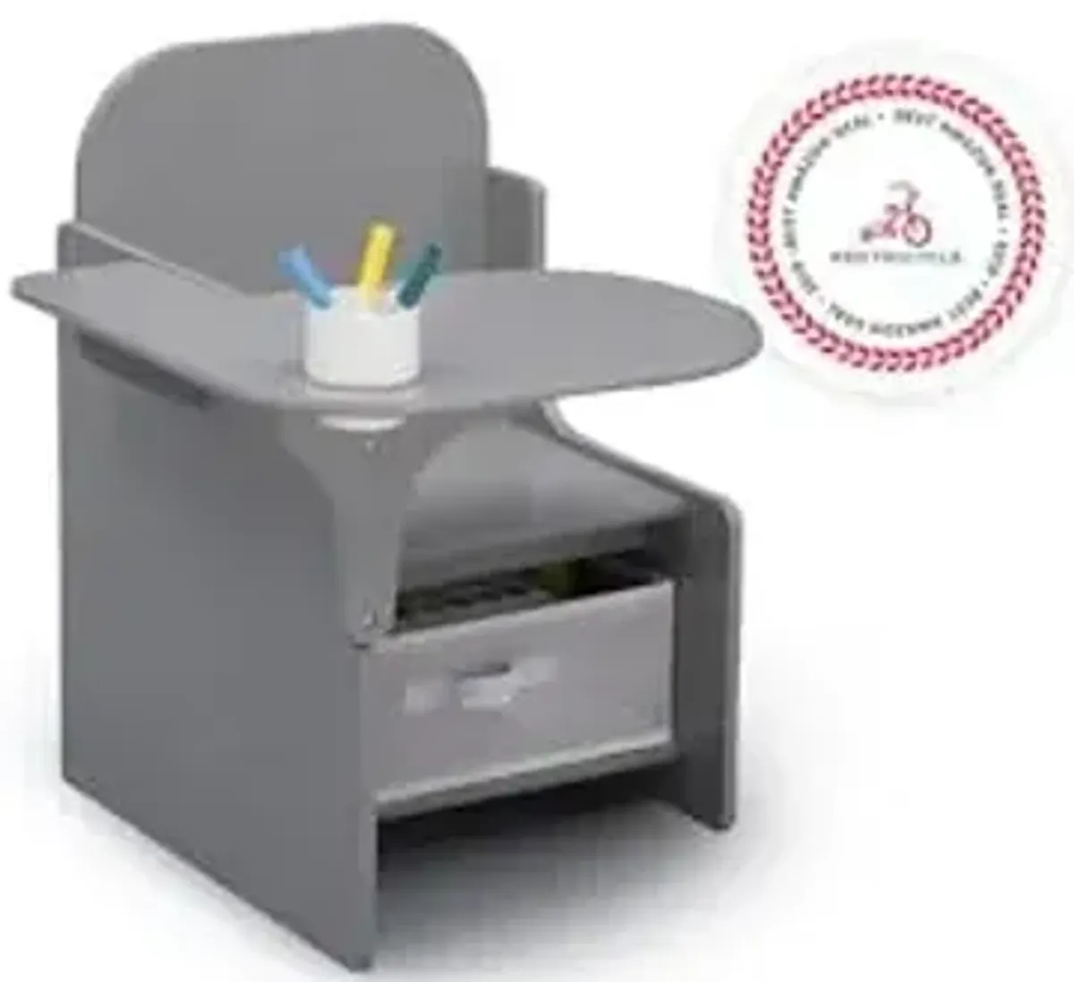 Delta Children MySize Chair Desk With Storage Bin, Grey